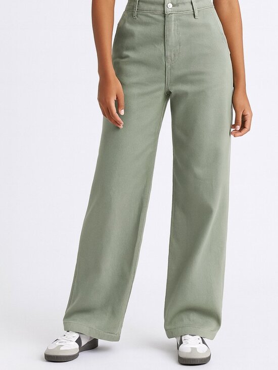 BP High Waist Wide Leg Stretch Twill Pants Green Halo Sage Women’s 12 - Picture 1 of 12